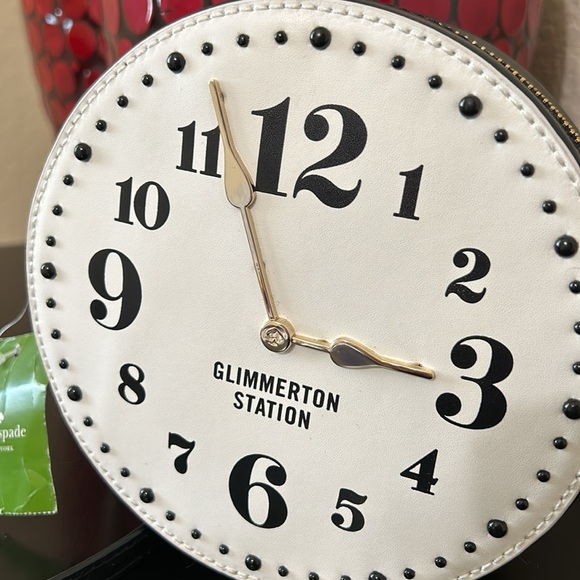 Kate Spade Rare Glimmerton Station Clock Watch Crossbody ❤️NEW❤️ - Picture 2 of 12